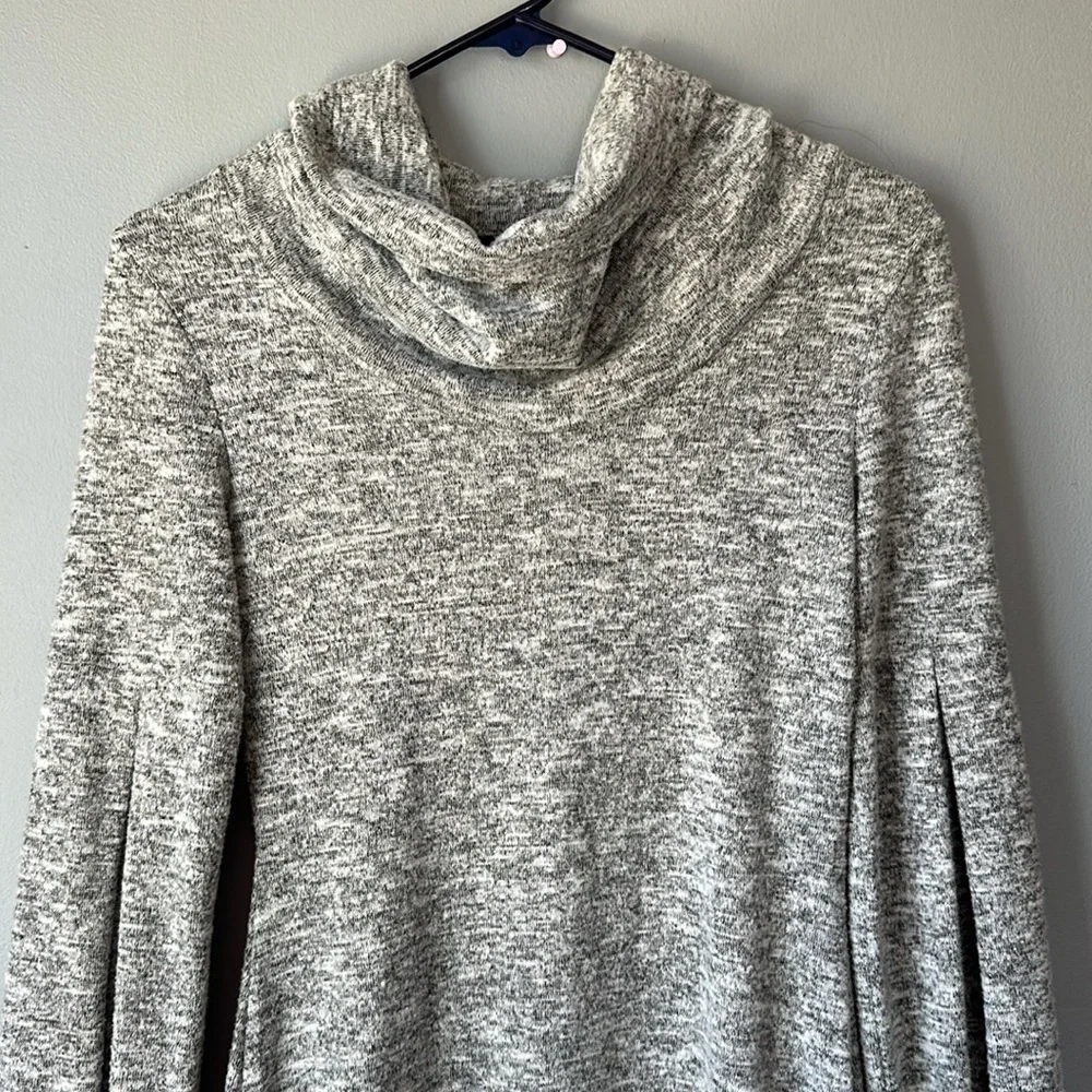Lulus Mattea Heathered‎ Grey Cowl Neck Midi Sweater Dress women's XS